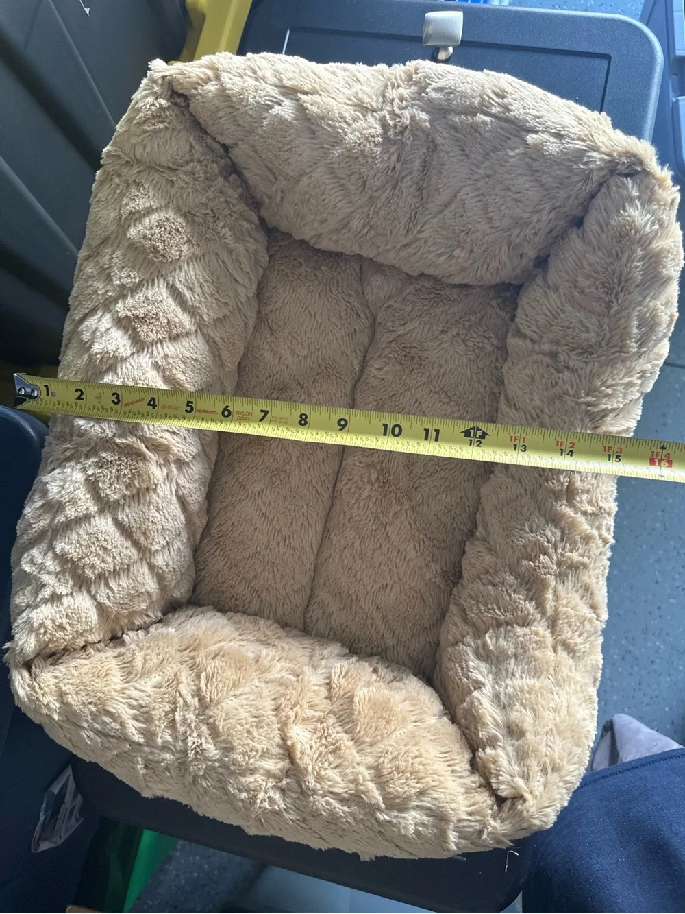 Plush Small Pet Bed in Tan - Cozy